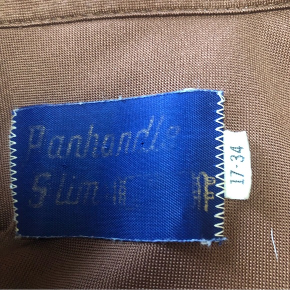 Vintage 70’s Panhandle Slim Western Polyester Big Collar Stays Brown EUC… - Picture 4 of 7